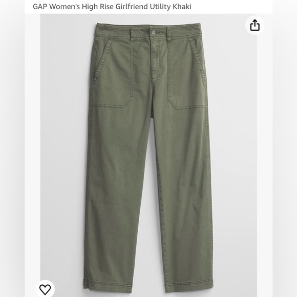 GAP high rise girlfriend utility khaki - Picture 6 of 9